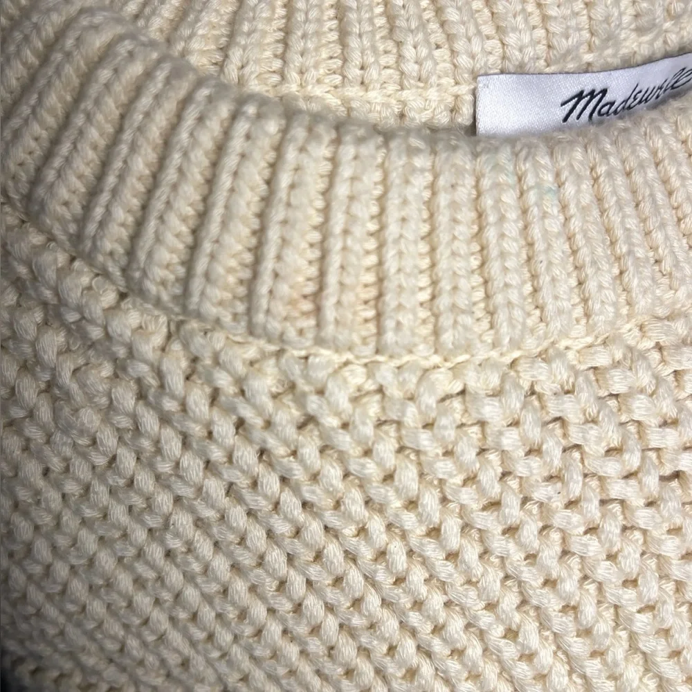 Madewell Sweater Vest Women’s Medium Cream Knit Sleeveless Pullover - Picture 5 of 8